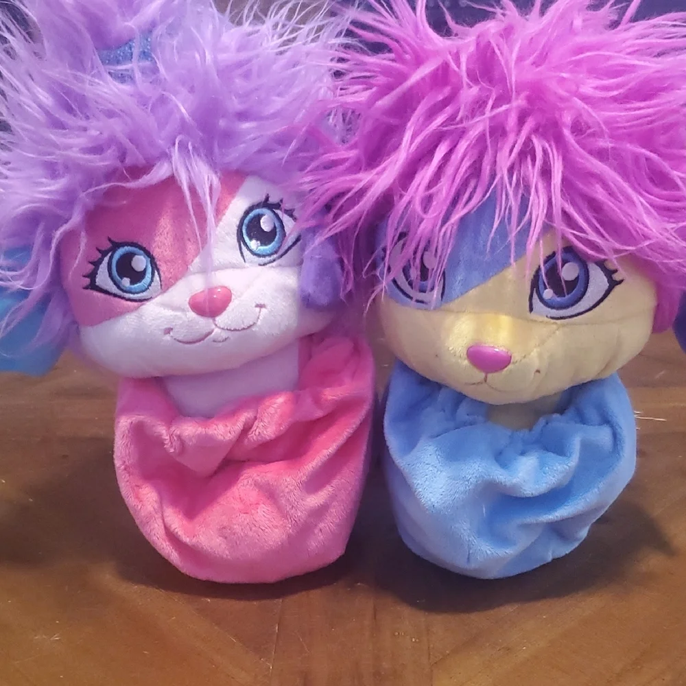 Fluffy Friends Plush Pet Toys - Pink and Blue